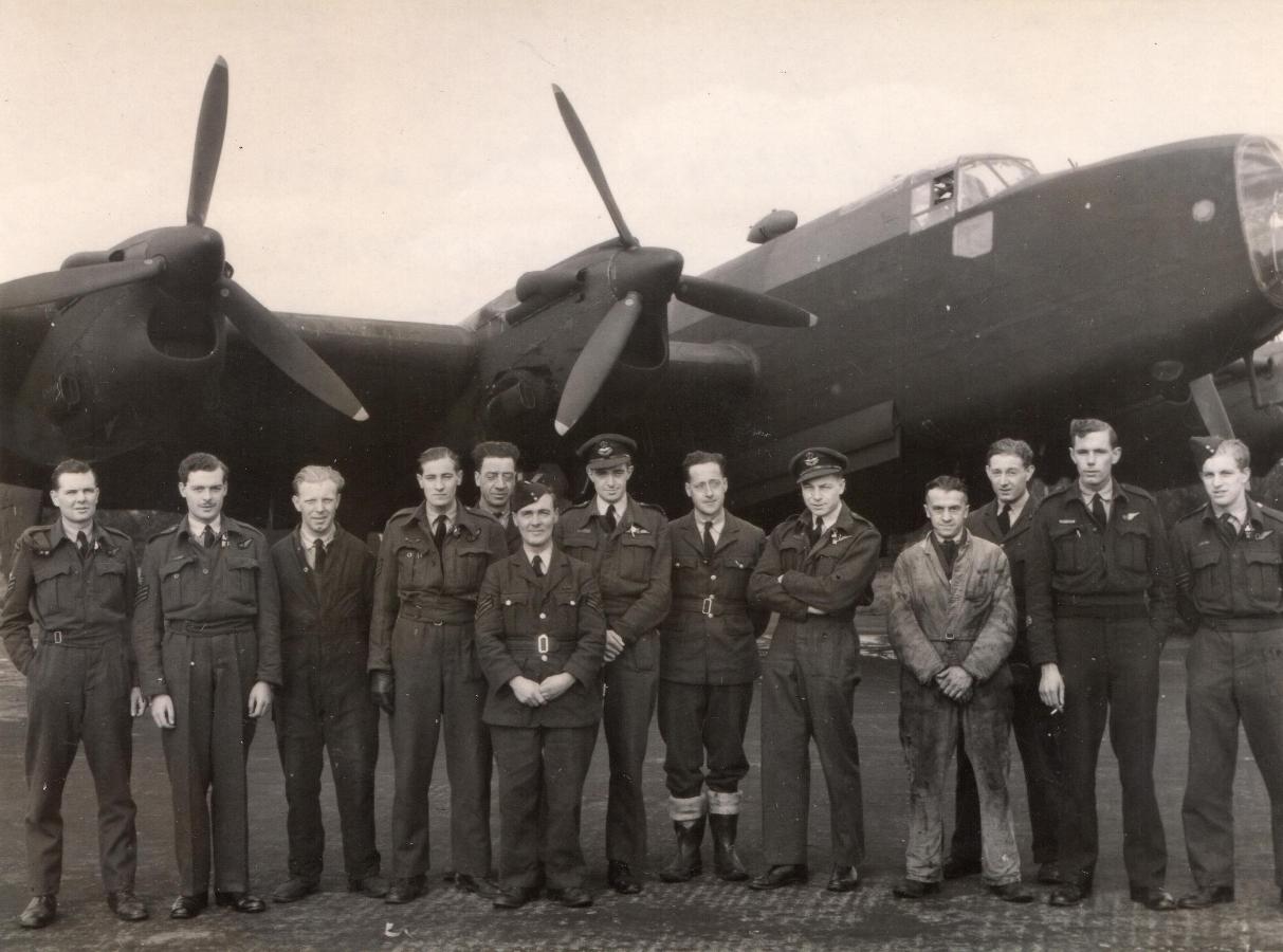 Alan Gibson's crew with Sandy Powell - 102 Squadron
