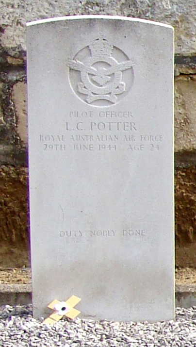 P/O Leslie Clifford Potter -  R.A.A.F.  - Nav - Aged 24