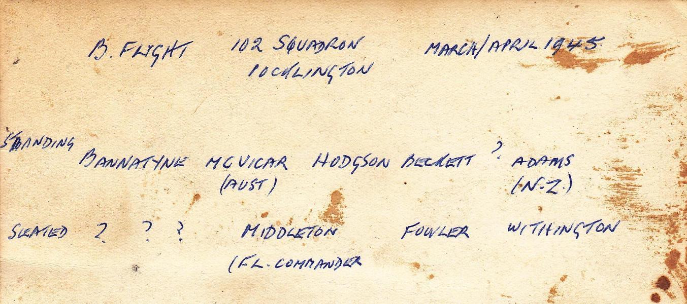 John Hodgson - March/April 1945  - 102 Ceylon Squadron